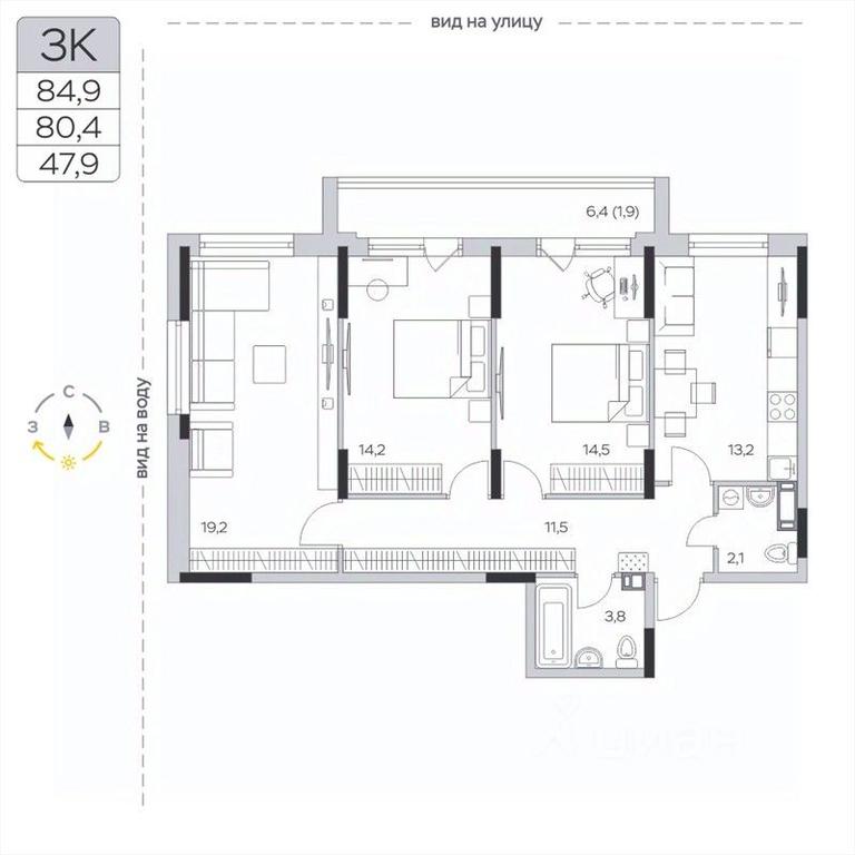 2-BD Apartment Sale, 80.5平方米 at Pirogovskaya Rivera, Tsentralnaya Street, Pirogovo Village, Mytishi Urban District, Moscow Region, Russia #2 2-BD Apartment Sale, 80.5平方米 at Pirogovskaya Rivera, Tsentralnaya Street, Pirogovo Village, Mytishi Urban District, Moscow Region, Russia #2