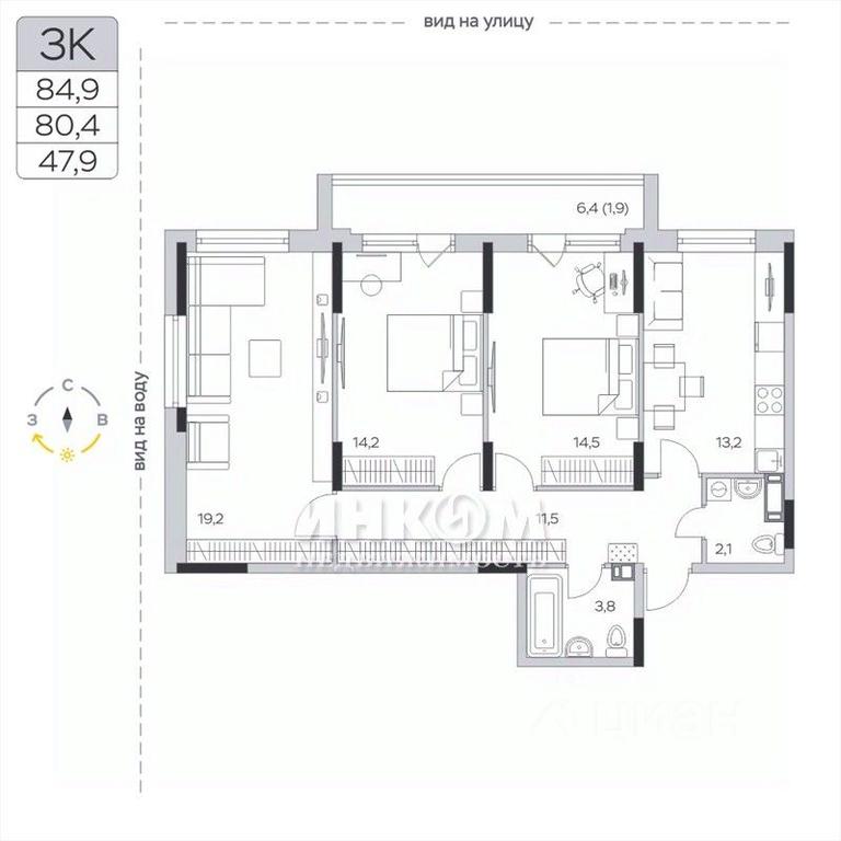 2-BD Apartment Sale, 80.5平方米 at Pirogovskaya Rivera, Tsentralnaya Street, Pirogovo Village, Mytishi Urban District, Moscow Region, Russia #1 2-BD Apartment Sale, 80.5平方米 at Pirogovskaya Rivera, Tsentralnaya Street, Pirogovo Village, Mytishi Urban District, Moscow Region, Russia #1