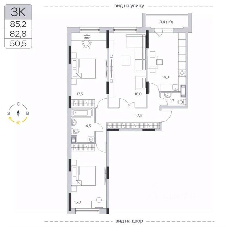 2-BD Apartment Sale, 83.1平方米 at Pirogovskaya Rivera, Tsentralnaya Street, Pirogovo Village, Mytishi Urban District, Moscow Region, Russia #2 2-BD Apartment Sale, 83.1平方米 at Pirogovskaya Rivera, Tsentralnaya Street, Pirogovo Village, Mytishi Urban District, Moscow Region, Russia #2
