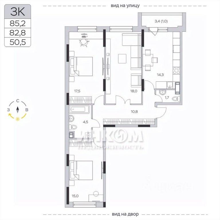 2-BD Apartment Sale, 83.1平方米 at Pirogovskaya Rivera, Tsentralnaya Street, Pirogovo Village, Mytishi Urban District, Moscow Region, Russia #1 2-BD Apartment Sale, 83.1平方米 at Pirogovskaya Rivera, Tsentralnaya Street, Pirogovo Village, Mytishi Urban District, Moscow Region, Russia #1
