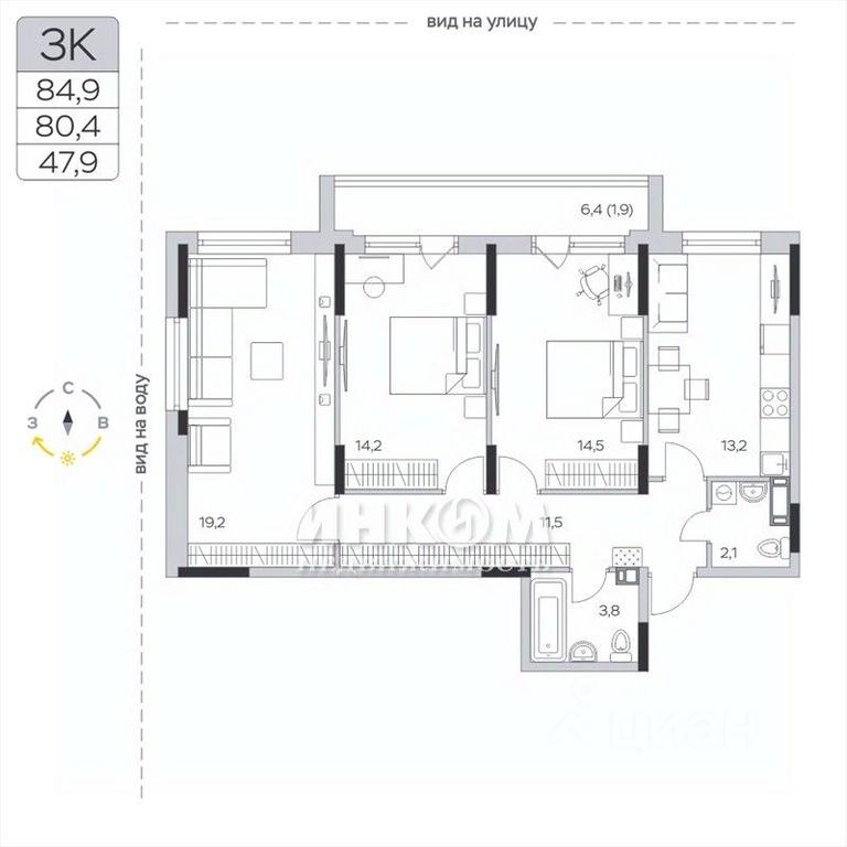 2-BD Apartment Sale, 80.6平方米 at Pirogovskaya Rivera, Tsentralnaya Street, Pirogovo Village, Mytishi Urban District, Moscow Region, Russia #1 2-BD Apartment Sale, 80.6平方米 at Pirogovskaya Rivera, Tsentralnaya Street, Pirogovo Village, Mytishi Urban District, Moscow Region, Russia #1