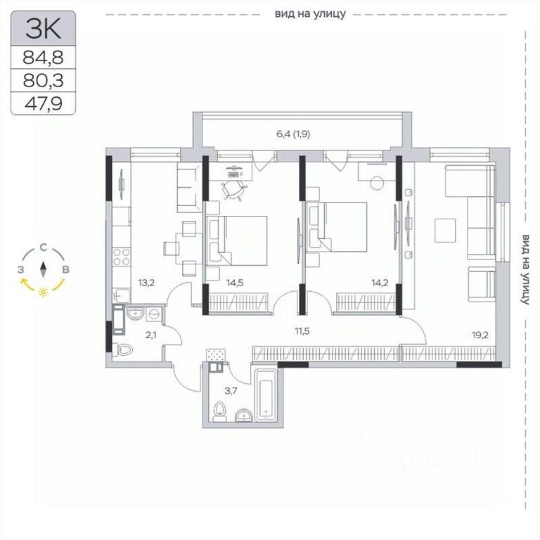 2-BD Apartment Sale, 80.4平方米 at Pirogovskaya Rivera, Tsentralnaya Street, Pirogovo Village, Mytishi Urban District, Moscow Region, Russia #2 2-BD Apartment Sale, 80.4平方米 at Pirogovskaya Rivera, Tsentralnaya Street, Pirogovo Village, Mytishi Urban District, Moscow Region, Russia #2