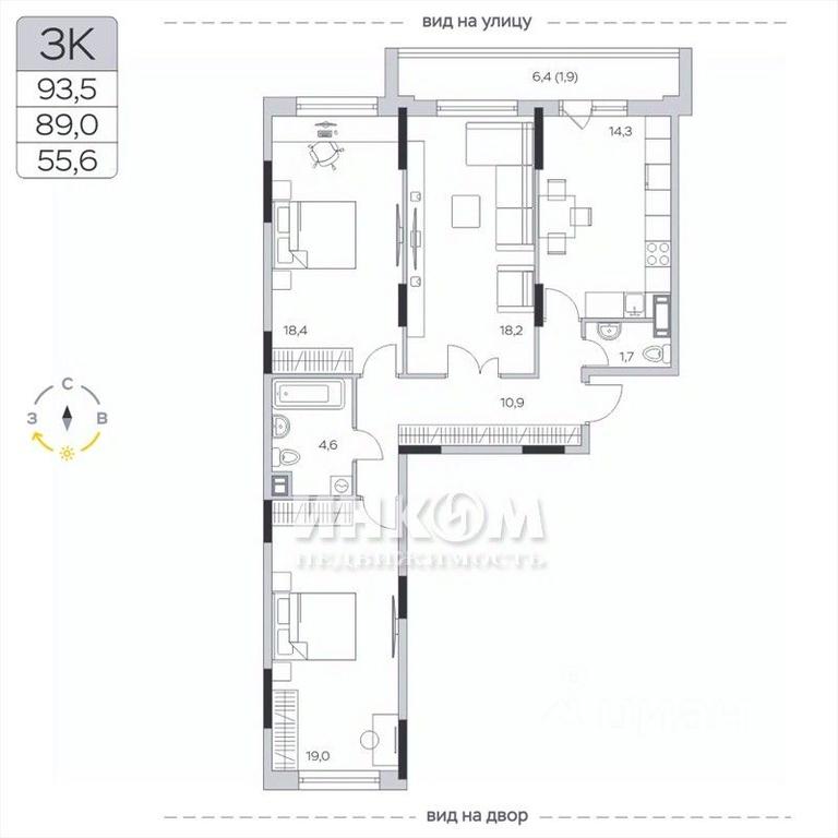 2-BD Apartment Sale, 89.6平方米 at Pirogovskaya Rivera, Tsentralnaya Street, Pirogovo Village, Mytishi Urban District, Moscow Region, Russia #1 2-BD Apartment Sale, 89.6平方米 at Pirogovskaya Rivera, Tsentralnaya Street, Pirogovo Village, Mytishi Urban District, Moscow Region, Russia #1