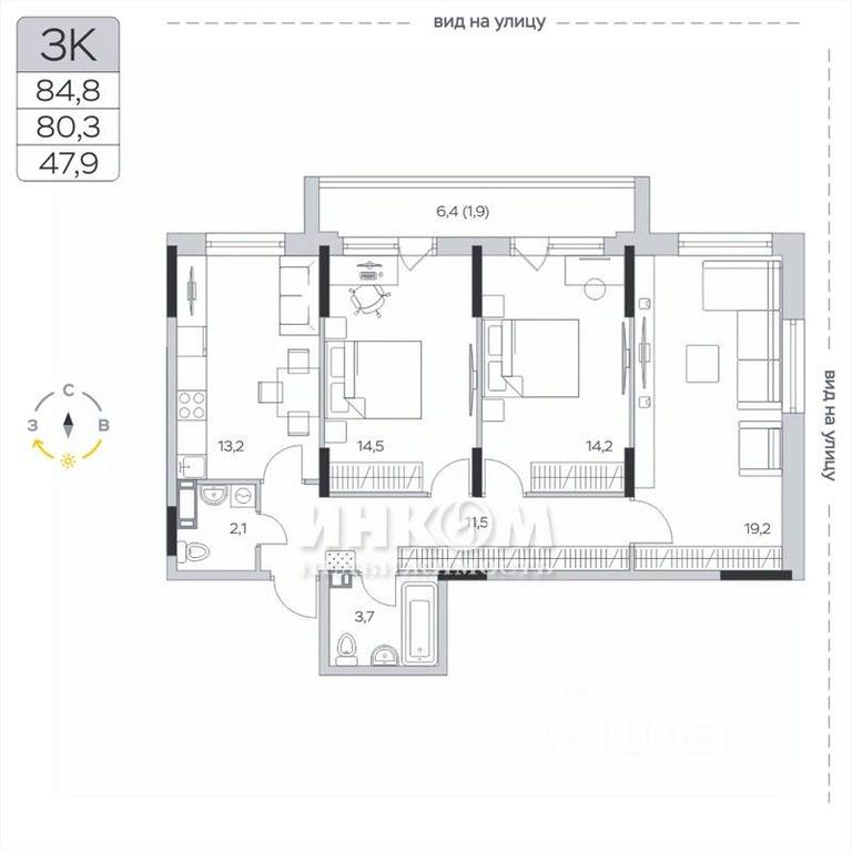 2-BD Apartment Sale, 80.6平方米 at Pirogovskaya Rivera, Tsentralnaya Street, Pirogovo Village, Mytishi Urban District, Moscow Region, Russia #1 2-BD Apartment Sale, 80.6平方米 at Pirogovskaya Rivera, Tsentralnaya Street, Pirogovo Village, Mytishi Urban District, Moscow Region, Russia #1