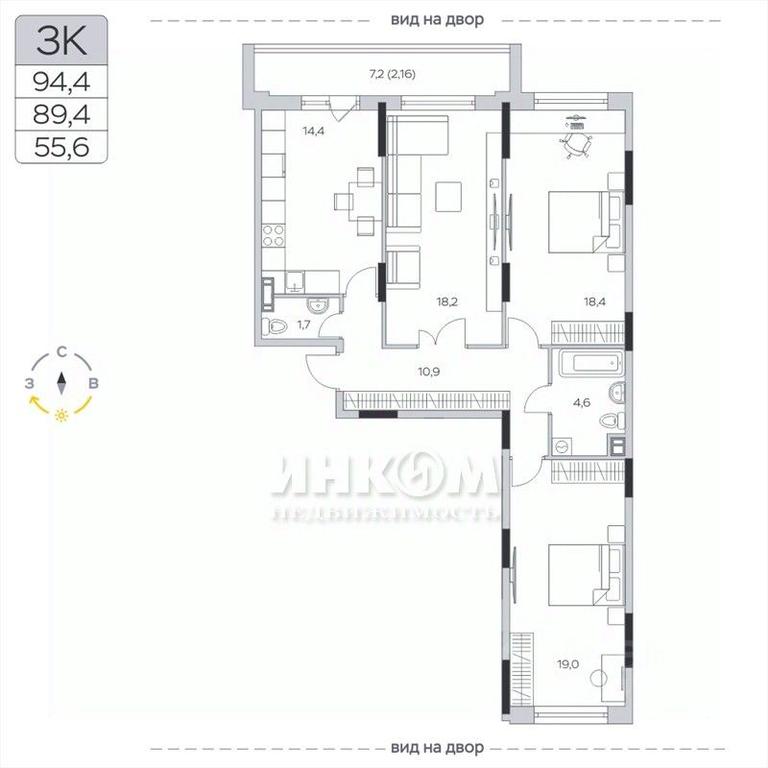 2-BD Apartment Sale, 89.9平方米 at Pirogovskaya Rivera, Tsentralnaya Street, Pirogovo Village, Mytishi Urban District, Moscow Region, Russia #1 2-BD Apartment Sale, 89.9平方米 at Pirogovskaya Rivera, Tsentralnaya Street, Pirogovo Village, Mytishi Urban District, Moscow Region, Russia #1