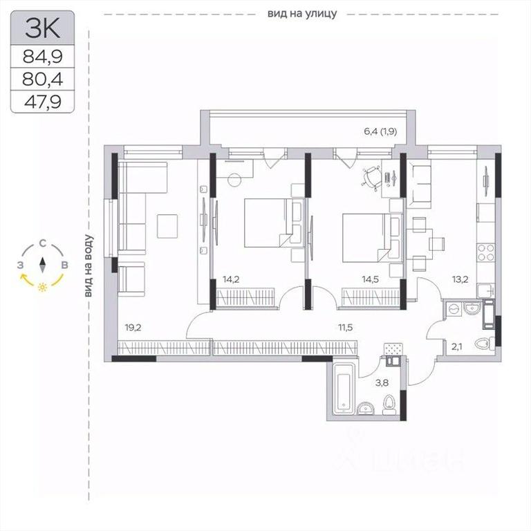 2-BD Apartment Sale, 80.4 sq. m. at Pirogovskaya Rivera, Tsentralnaya Street, Pirogovo Village, Mytishi Urban District, Moscow Region, Russia #2 2-BD Apartment Sale, 80.4 sq. m. at Pirogovskaya Rivera, Tsentralnaya Street, Pirogovo Village, Mytishi Urban District, Moscow Region, Russia #2