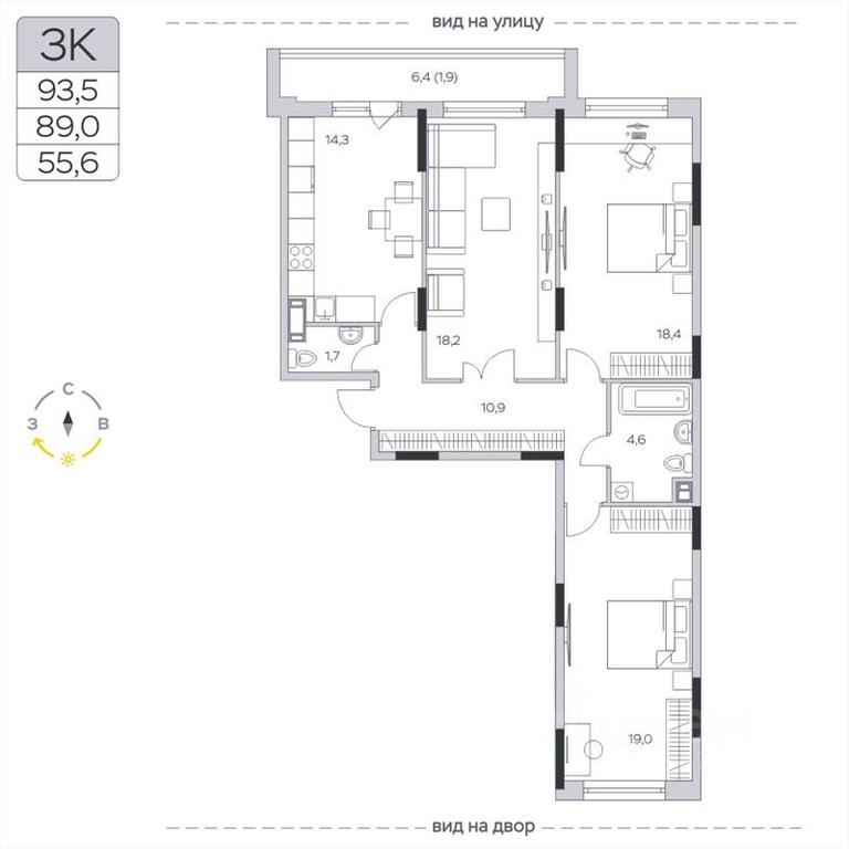 2-BD Apartment Sale, 89平方米 at Pirogovskaya Rivera, Tsentralnaya Street, Pirogovo Village, Mytishi Urban District, Moscow Region, Russia #2 2-BD Apartment Sale, 89平方米 at Pirogovskaya Rivera, Tsentralnaya Street, Pirogovo Village, Mytishi Urban District, Moscow Region, Russia #2