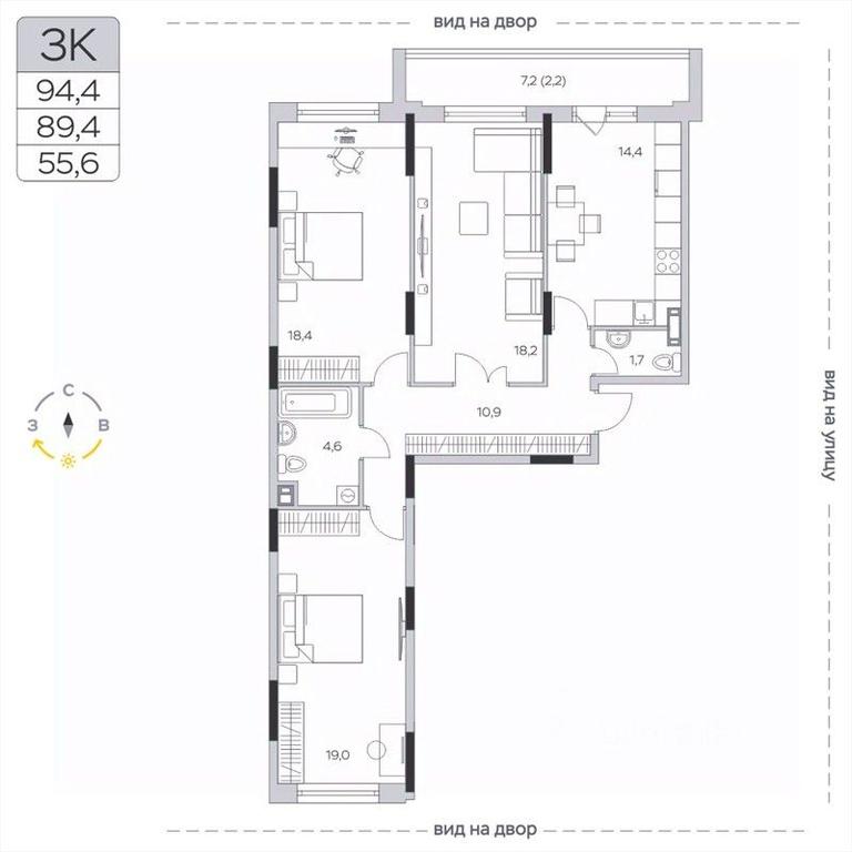 2-BD Apartment Sale, 89.4 sq. m. at Pirogovskaya Rivera, Tsentralnaya Street, Pirogovo Village, Mytishi Urban District, Moscow Region, Russia #2 2-BD Apartment Sale, 89.4 sq. m. at Pirogovskaya Rivera, Tsentralnaya Street, Pirogovo Village, Mytishi Urban District, Moscow Region, Russia #2