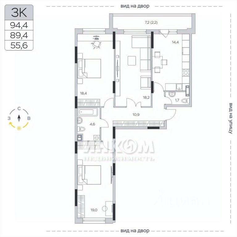 2-BD Apartment Sale, 89.4 sq. m. at Pirogovskaya Rivera, Tsentralnaya Street, Pirogovo Village, Mytishi Urban District, Moscow Region, Russia #1 2-BD Apartment Sale, 89.4 sq. m. at Pirogovskaya Rivera, Tsentralnaya Street, Pirogovo Village, Mytishi Urban District, Moscow Region, Russia #1