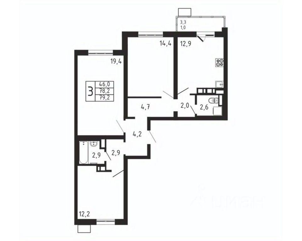 2-BD Apartment Sale, 79.2 sq. m. at Pirogovskaya Rivera, Tsentralnaya Street, Pirogovo Village, Mytishi Urban District, Moscow Region, Russia #2 2-BD Apartment Sale, 79.2 sq. m. at Pirogovskaya Rivera, Tsentralnaya Street, Pirogovo Village, Mytishi Urban District, Moscow Region, Russia #2