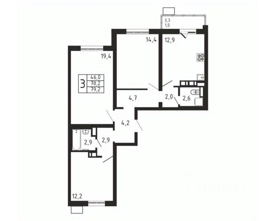 2-BD Apartment Sale, 79.2 sq. m. at Pirogovskaya Rivera, Tsentralnaya Street, Pirogovo Village, Mytishi Urban District, Moscow Region, Russia #2 2-BD Apartment Sale, 79.2 sq. m. at Pirogovskaya Rivera, Tsentralnaya Street, Pirogovo Village, Mytishi Urban District, Moscow Region, Russia #2
