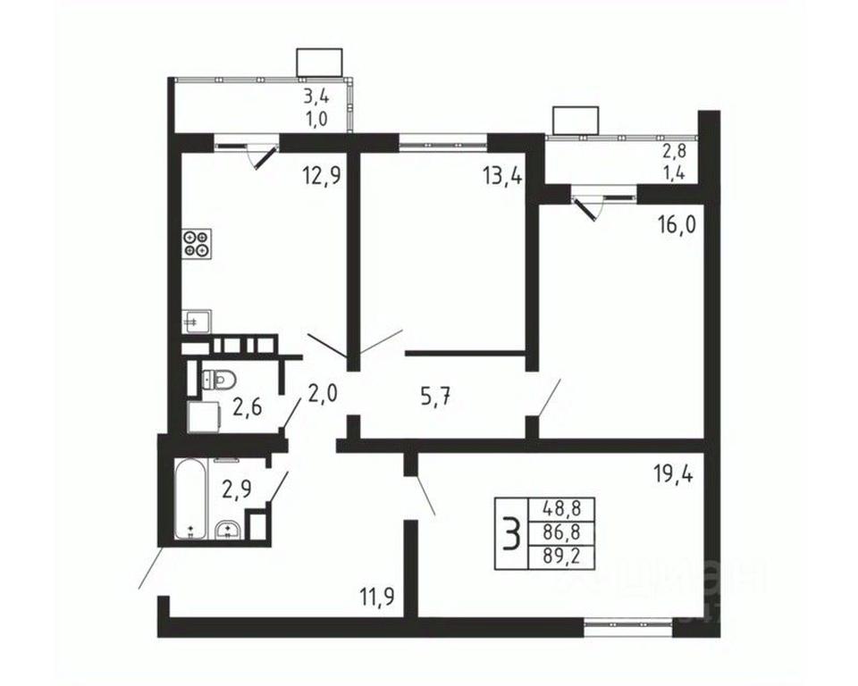 2-BD Apartment Sale, 89.2平方米 at Pirogovskaya Rivera, Tsentralnaya Street, Pirogovo Village, Mytishi Urban District, Moscow Region, Russia #2 2-BD Apartment Sale, 89.2平方米 at Pirogovskaya Rivera, Tsentralnaya Street, Pirogovo Village, Mytishi Urban District, Moscow Region, Russia #2