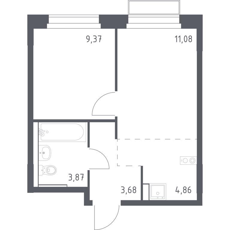 Apartment Sale, 32.86平方米 at Novoe Vnukovo, kvartal № 38, Kokoshkino Settlement, Moscow, Russia #1