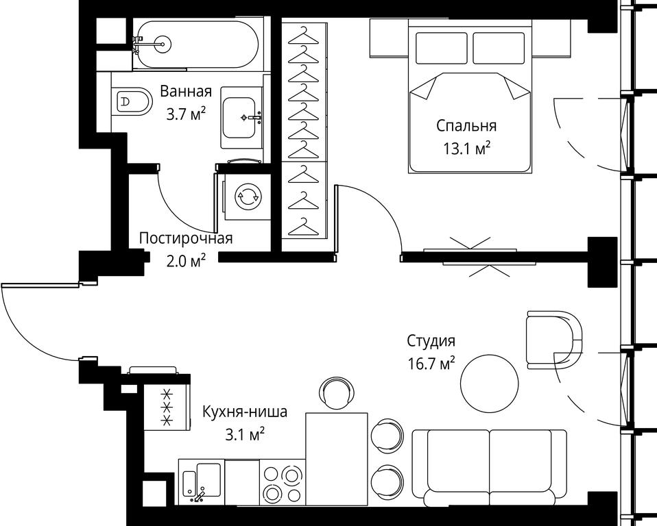 Продажа 1-комн. квартиры, 38,6 м² в ЖК «Симфони 34 (Symphony 34)», 2-я Хуторская улица, 38А, Москва, Россия #2 Продажа 1-комн. квартиры, 38,6 м² в ЖК «Симфони 34 (Symphony 34)», 2-я Хуторская улица, 38А, Москва, Россия #2