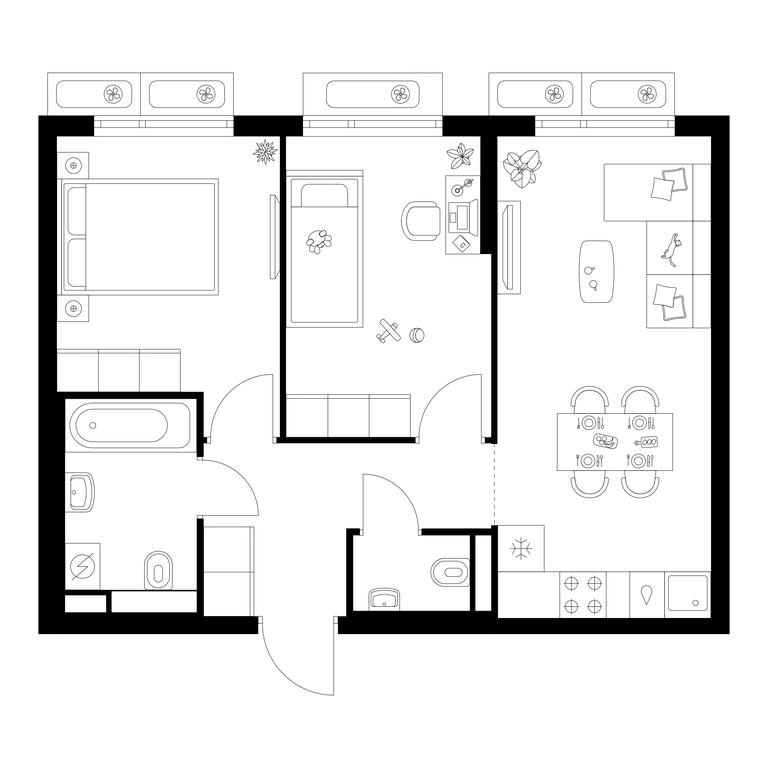 2-BD Apartment Sale, 49.9 sq. m. at Salarevo Park, Salaryevskaya Street, 8к1, Moskovskiy Settlement, Moscow, Russia #1 2-BD Apartment Sale, 49.9 sq. m. at Salarevo Park, Salaryevskaya Street, 8к1, Moskovskiy Settlement, Moscow, Russia #1