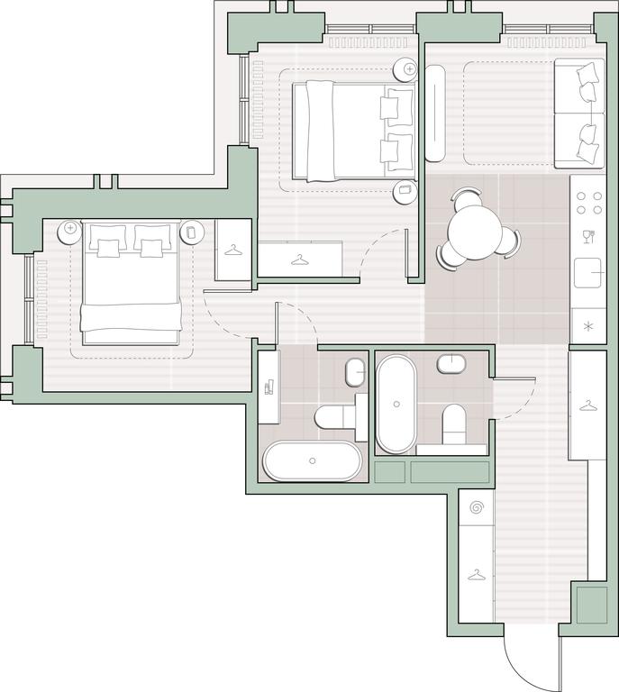 2-BD Apartment Sale, 56.3 sq. m. at Sreda na Kutuzovskom, Ivana Franko Street, Moscow, Russia #1 2-BD Apartment Sale, 56.3 sq. m. at Sreda na Kutuzovskom, Ivana Franko Street, Moscow, Russia #1