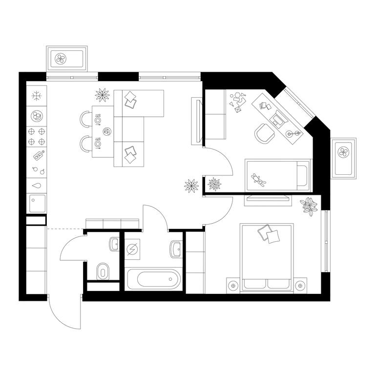 2-BD Apartment Sale, 47.8平方米 at Kavkazskiy Bulvar 51, Kavkazsky Boulevard, 51с3, Moscow, Russia #1 2-BD Apartment Sale, 47.8平方米 at Kavkazskiy Bulvar 51, Kavkazsky Boulevard, 51с3, Moscow, Russia #1