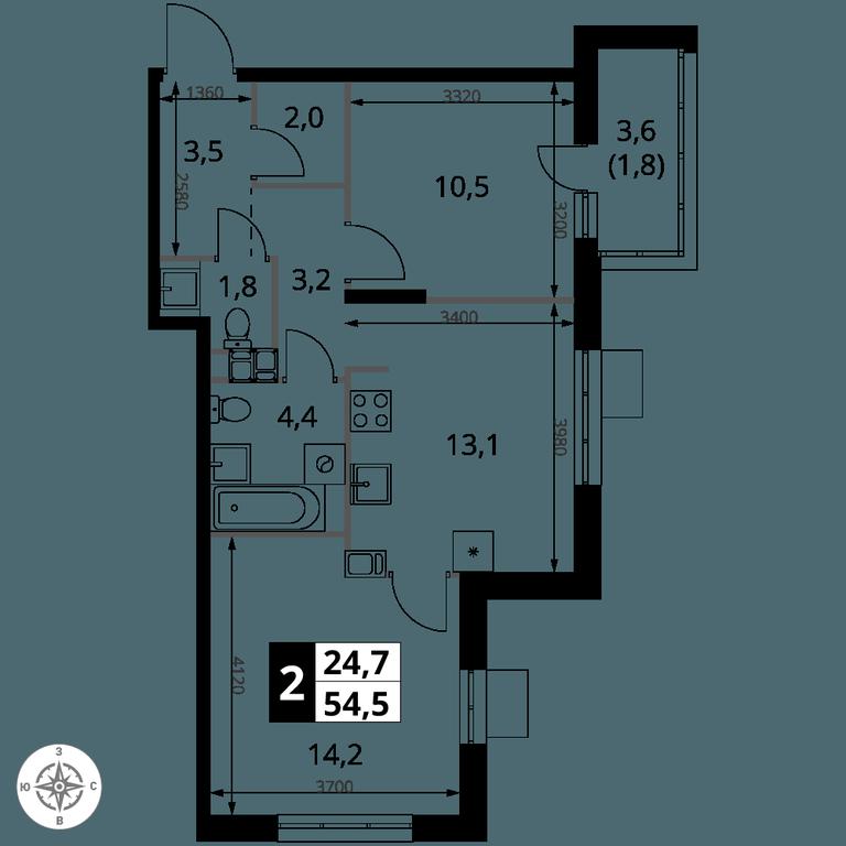 2-BD Apartment Sale, 54.5 sq. m. at 1-y Salarevskiy, Kiyevskoye Highway, Moskovskiy Settlement, Moscow, Russia #2 2-BD Apartment Sale, 54.5 sq. m. at 1-y Salarevskiy, Kiyevskoye Highway, Moskovskiy Settlement, Moscow, Russia #2