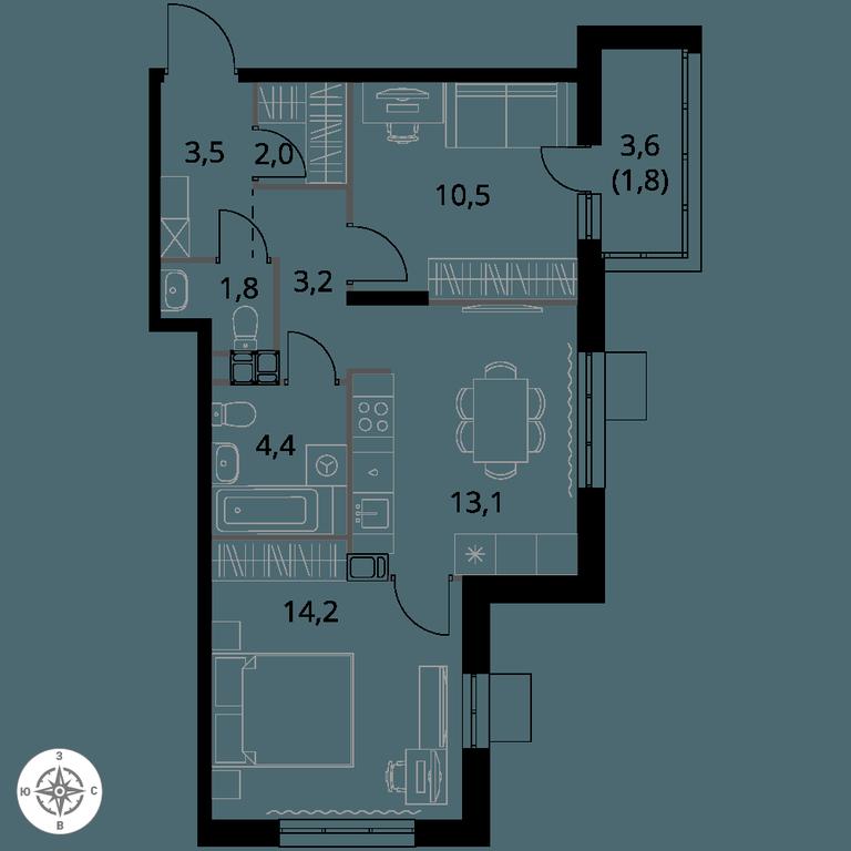 2-BD Apartment Sale, 54.5 sq. m. at 1-y Salarevskiy, Kiyevskoye Highway, Moskovskiy Settlement, Moscow, Russia #1 2-BD Apartment Sale, 54.5 sq. m. at 1-y Salarevskiy, Kiyevskoye Highway, Moskovskiy Settlement, Moscow, Russia #1