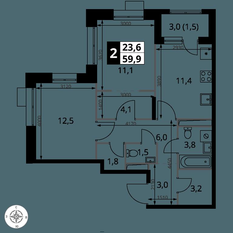 2-BD Apartment Sale, 59.9 sq. m. at 1-y Salarevskiy, Kiyevskoye Highway, Moskovskiy Settlement, Moscow, Russia #2 2-BD Apartment Sale, 59.9 sq. m. at 1-y Salarevskiy, Kiyevskoye Highway, Moskovskiy Settlement, Moscow, Russia #2