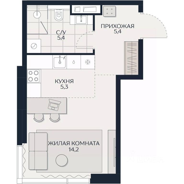 Apartment Sale, 30.3 sq. m. at Kutuzov Siti, Grodnenskaya Street, 18, Moscow, Russia #1 Apartment Sale, 30.3 sq. m. at Kutuzov Siti, Grodnenskaya Street, 18, Moscow, Russia #1