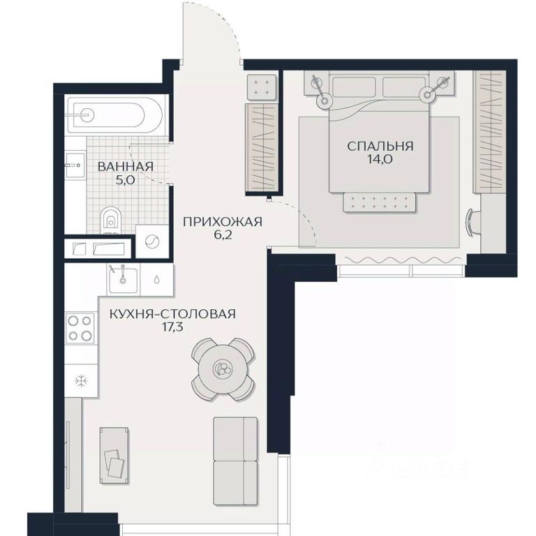 Apartment Sale, 42.5 sq. m. at Kutuzov Siti, Grodnenskaya Street, 18, Moscow, Russia #1 Apartment Sale, 42.5 sq. m. at Kutuzov Siti, Grodnenskaya Street, 18, Moscow, Russia #1