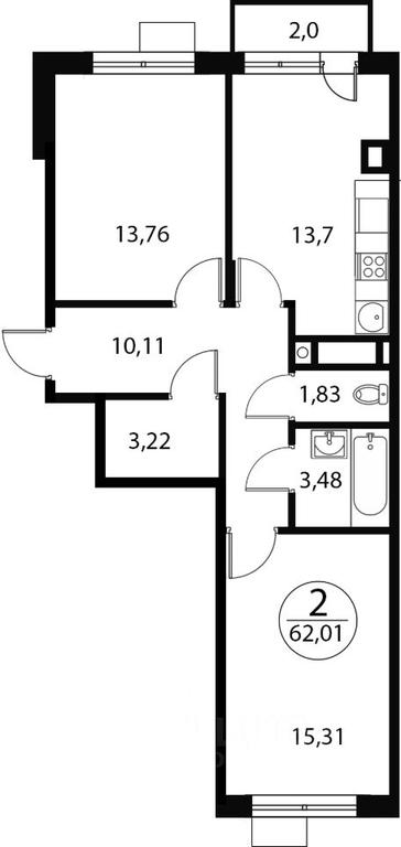1-BD Apartment Sale, 62.01平方米 at Katuar, ulitsa Patseyko, derevnya Sukharevo, Mytishi Urban District, Moscow Region, Russia #1 1-BD Apartment Sale, 62.01平方米 at Katuar, ulitsa Patseyko, derevnya Sukharevo, Mytishi Urban District, Moscow Region, Russia #1
