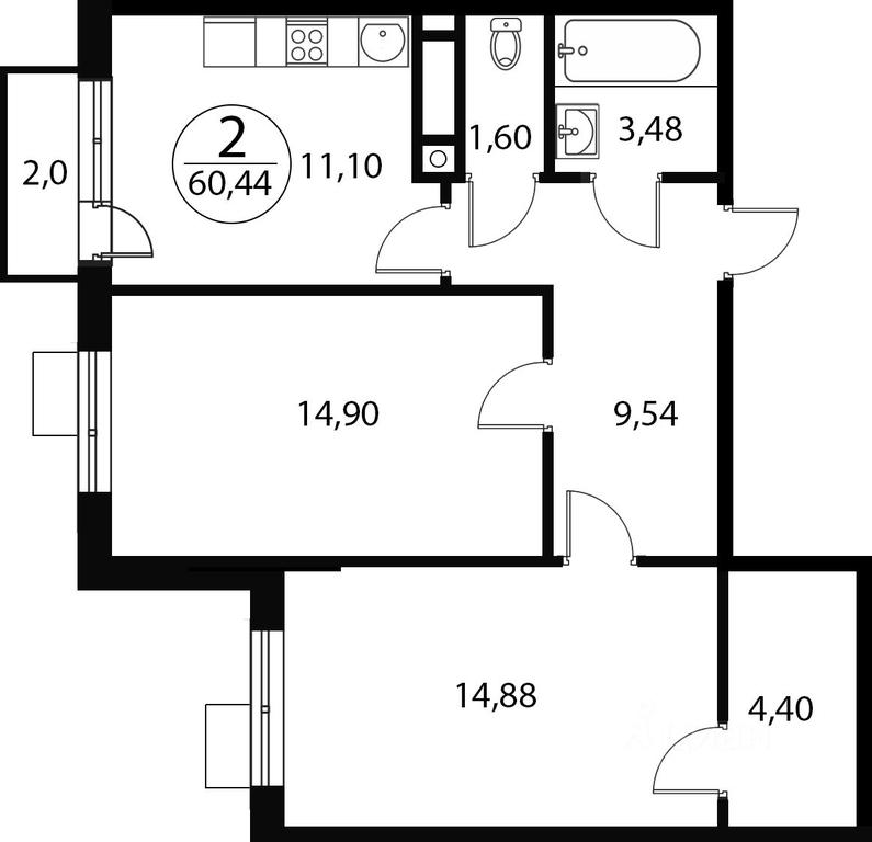 1-BD Apartment Sale, 60.44平方米 at Katuar, ulitsa Patseyko, derevnya Sukharevo, Mytishi Urban District, Moscow Region, Russia #1 1-BD Apartment Sale, 60.44平方米 at Katuar, ulitsa Patseyko, derevnya Sukharevo, Mytishi Urban District, Moscow Region, Russia #1
