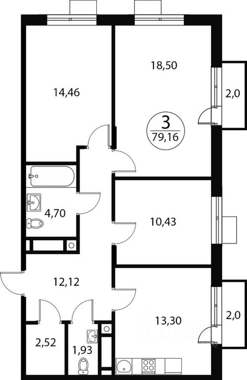 2-BD Apartment Sale, 79.16平方米 at Katuar, ulitsa Patseyko, derevnya Sukharevo, Mytishi Urban District, Moscow Region, Russia #1 2-BD Apartment Sale, 79.16平方米 at Katuar, ulitsa Patseyko, derevnya Sukharevo, Mytishi Urban District, Moscow Region, Russia #1