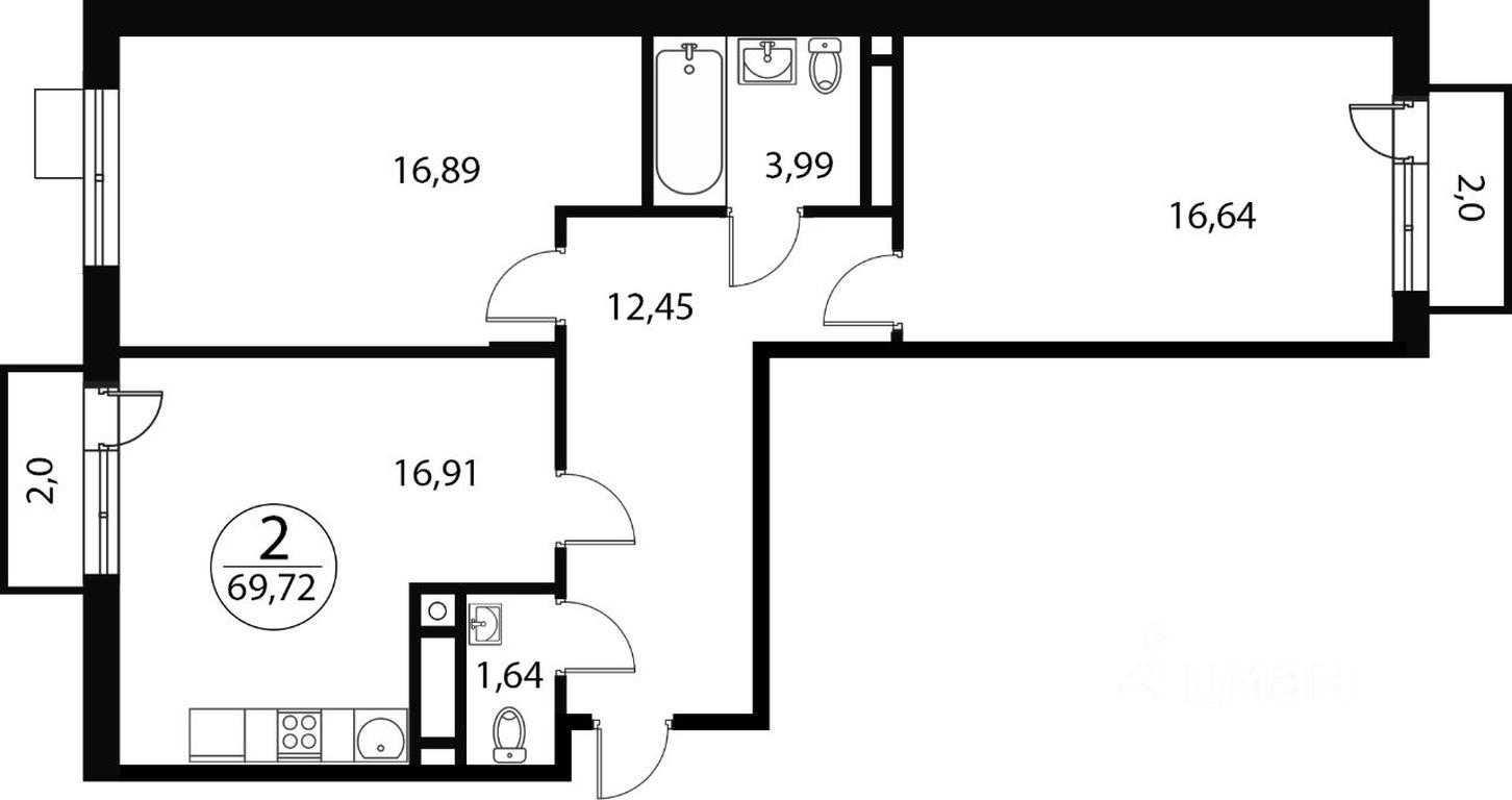 1-BD Apartment Sale, 69.72平方米 at Katuar, ulitsa Patseyko, derevnya Sukharevo, Mytishi Urban District, Moscow Region, Russia #1 1-BD Apartment Sale, 69.72平方米 at Katuar, ulitsa Patseyko, derevnya Sukharevo, Mytishi Urban District, Moscow Region, Russia #1