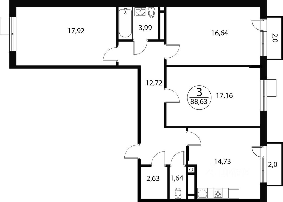 2-BD Apartment Sale, 88.63平方米 at Katuar, ulitsa Patseyko, derevnya Sukharevo, Mytishi Urban District, Moscow Region, Russia #1 2-BD Apartment Sale, 88.63平方米 at Katuar, ulitsa Patseyko, derevnya Sukharevo, Mytishi Urban District, Moscow Region, Russia #1