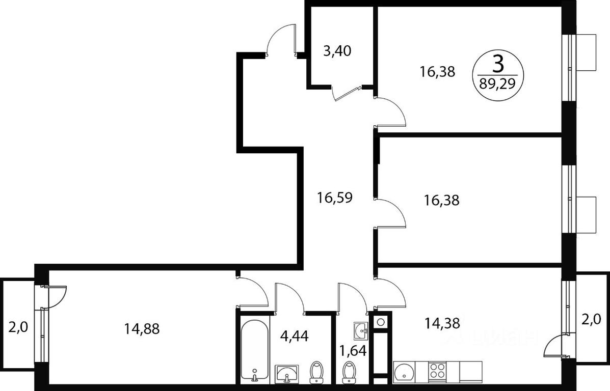 2-BD Apartment Sale, 89.29平方米 at Katuar, ulitsa Patseyko, derevnya Sukharevo, Mytishi Urban District, Moscow Region, Russia #1 2-BD Apartment Sale, 89.29平方米 at Katuar, ulitsa Patseyko, derevnya Sukharevo, Mytishi Urban District, Moscow Region, Russia #1