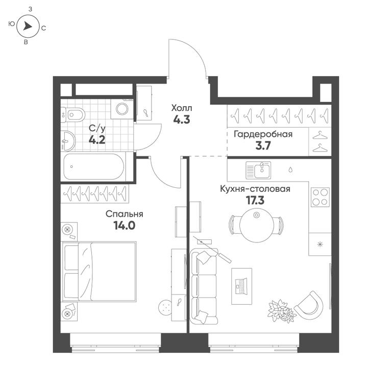 1-BD Apartment Sale, 43.5平方米 at Mariinn Park, Oktyabrskaya Street, 103, Moscow, Russia #1 1-BD Apartment Sale, 43.5平方米 at Mariinn Park, Oktyabrskaya Street, 103, Moscow, Russia #1
