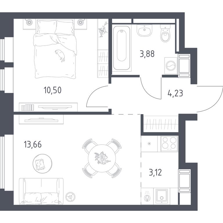 Apartment Sale, 35.39 sq. m. at Bolshoe Putilkovo, Prostornaya ulitsa, 1, Putilkovo Village, Krasnogorsk City District, Moscow Region, Russia #1 Apartment Sale, 35.39 sq. m. at Bolshoe Putilkovo, Prostornaya ulitsa, 1, Putilkovo Village, Krasnogorsk City District, Moscow Region, Russia #1