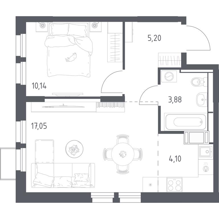 Apartment Sale, 40.37 sq. m. at Bolshoe Putilkovo, Prostornaya ulitsa, 1, Putilkovo Village, Krasnogorsk City District, Moscow Region, Russia #1