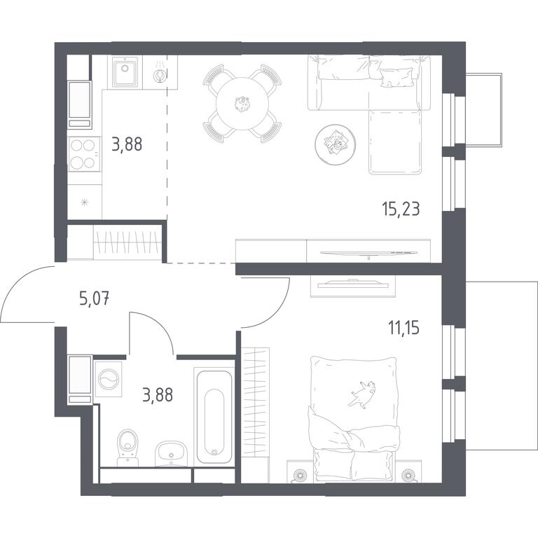 Apartment Sale, 39.21 sq. m. at Bolshoe Putilkovo, Prostornaya ulitsa, 1, Putilkovo Village, Krasnogorsk City District, Moscow Region, Russia #1 Apartment Sale, 39.21 sq. m. at Bolshoe Putilkovo, Prostornaya ulitsa, 1, Putilkovo Village, Krasnogorsk City District, Moscow Region, Russia #1