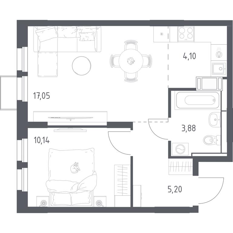 Apartment Sale, 40.37 sq. m. at Bolshoe Putilkovo, Prostornaya ulitsa, 1, Putilkovo Village, Krasnogorsk City District, Moscow Region, Russia #1 Apartment Sale, 40.37 sq. m. at Bolshoe Putilkovo, Prostornaya ulitsa, 1, Putilkovo Village, Krasnogorsk City District, Moscow Region, Russia #1
