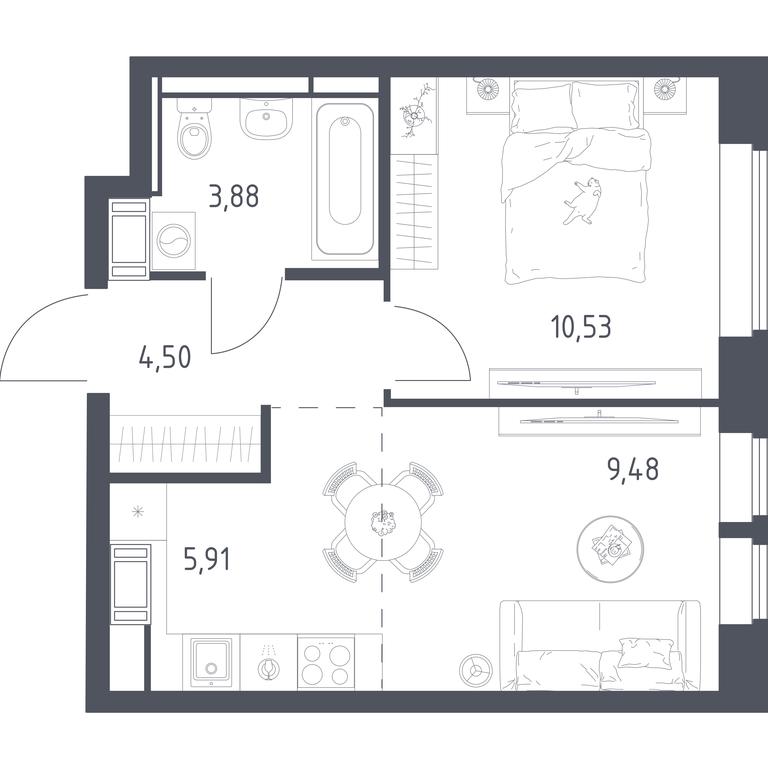 Apartment Sale, 34.3 sq. m. at Bolshoe Putilkovo, Prostornaya ulitsa, 1, Putilkovo Village, Krasnogorsk City District, Moscow Region, Russia #1 Apartment Sale, 34.3 sq. m. at Bolshoe Putilkovo, Prostornaya ulitsa, 1, Putilkovo Village, Krasnogorsk City District, Moscow Region, Russia #1