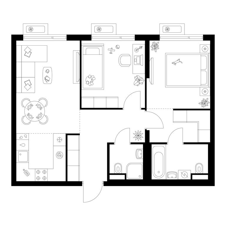 2-BD Apartment Sale, 59.7 sq. m. at Altufevskoe 53, Алтуфьевское шоссе, 53с11, Москва, Россия #1 2-BD Apartment Sale, 59.7 sq. m. at Altufevskoe 53, Алтуфьевское шоссе, 53с11, Москва, Россия #1
