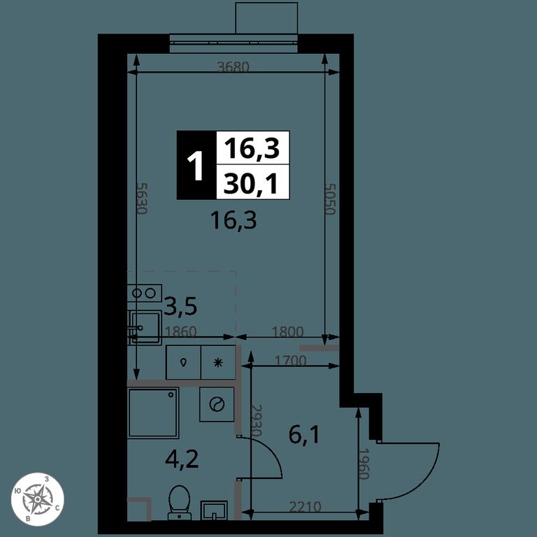 Apartment Sale, 30.1 sq. m. at 1 Yasenevskij, Kvartal № 24, Mosrentgen Settlement, Moscow, Russia #1