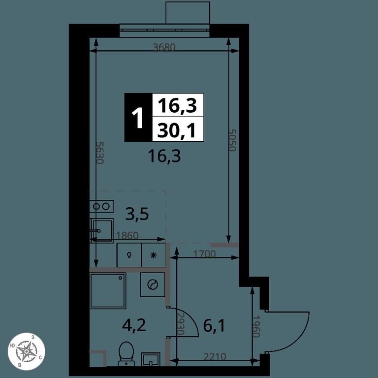 Apartment Sale, 30.1 sq. m. at 1 Yasenevskij, Kvartal № 24, Mosrentgen Settlement, Moscow, Russia #1