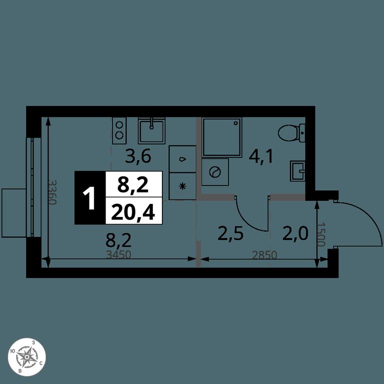 Apartment Sale, 20.4 sq. m. at 1 Yasenevskij, Kvartal № 24, Mosrentgen Settlement, Moscow, Russia #1 Apartment Sale, 20.4 sq. m. at 1 Yasenevskij, Kvartal № 24, Mosrentgen Settlement, Moscow, Russia #1