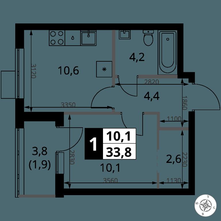 1-BD Apartment Sale, 33.8 sq. m. at 1 Yasenevskij, Kvartal № 24, Mosrentgen Settlement, Moscow, Russia #1 1-BD Apartment Sale, 33.8 sq. m. at 1 Yasenevskij, Kvartal № 24, Mosrentgen Settlement, Moscow, Russia #1