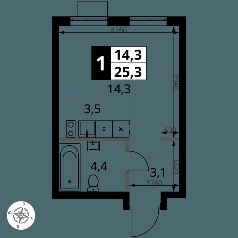 Apartment Sale, 25.3 sq. m. at 1 Yasenevskij, Kvartal № 24, Mosrentgen Settlement, Moscow, Russia #1 Apartment Sale, 25.3 sq. m. at 1 Yasenevskij, Kvartal № 24, Mosrentgen Settlement, Moscow, Russia #1