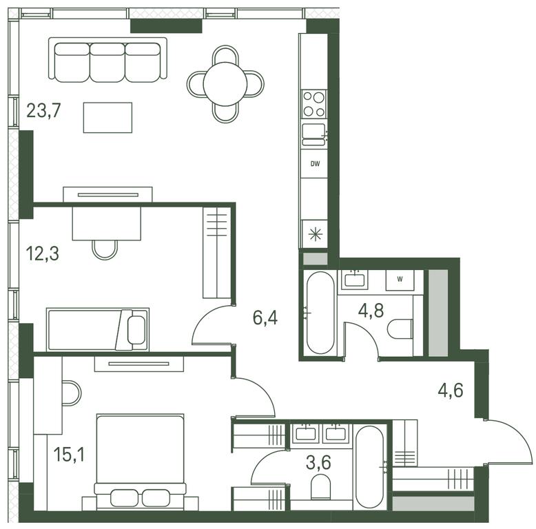 2-BD Apartment Sale, 70.5 sq. m. at Moments, Volokolamskoye Highway, 28, Moscow, Russia #1 2-BD Apartment Sale, 70.5 sq. m. at Moments, Volokolamskoye Highway, 28, Moscow, Russia #1