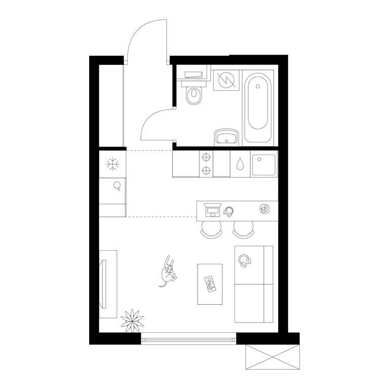 Apartment Sale, 22.4 sq. m. at Tomilinskiy Bulvar, Novaya Street, 1, Kotelniki, Moscow Region, Russia #1