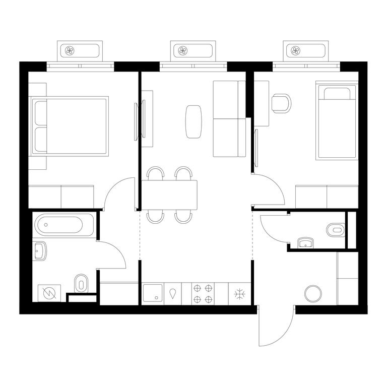 2-BD Apartment Sale, 51.4 sq. m. at Vostochnoe Butovo, Krymskaya Street, 13, rabochiy posyolok Bobrovo, Leninskiy City District, Moscow Region, Russia #1