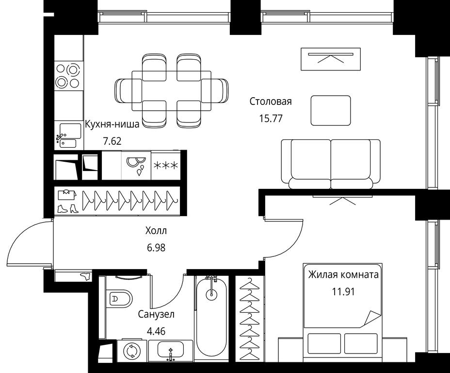 1-BD Apartment Sale, 46.74 sq. m. at City Bay, Volokolamskoye Highway, 95с3, Moscow, Russia #1 1-BD Apartment Sale, 46.74 sq. m. at City Bay, Volokolamskoye Highway, 95с3, Moscow, Russia #1