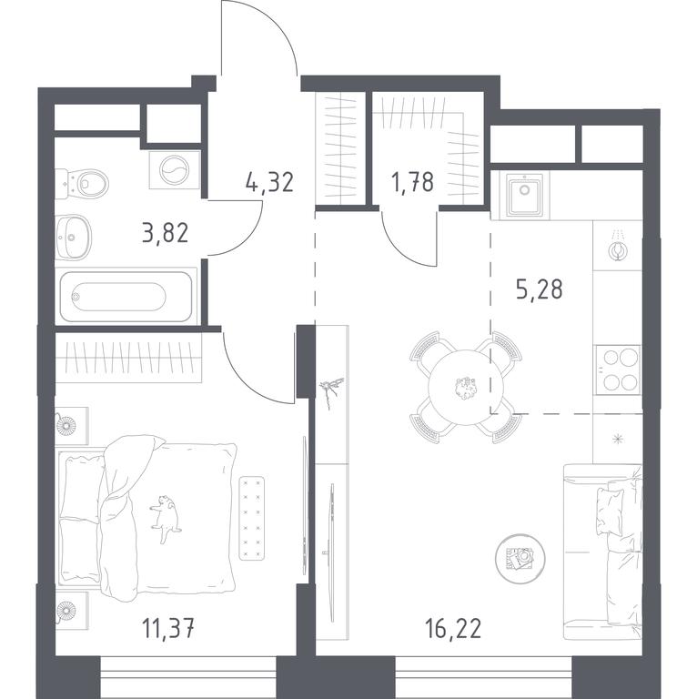 Apartment Sale, 42.79 sq. m. at Novograd Pavlino, Kosinskoye shosse, 2, Novoye Pavlino Microdistrict, Balashikha, Moscow Region, Russia #1 Apartment Sale, 42.79 sq. m. at Novograd Pavlino, Kosinskoye shosse, 2, Novoye Pavlino Microdistrict, Balashikha, Moscow Region, Russia #1