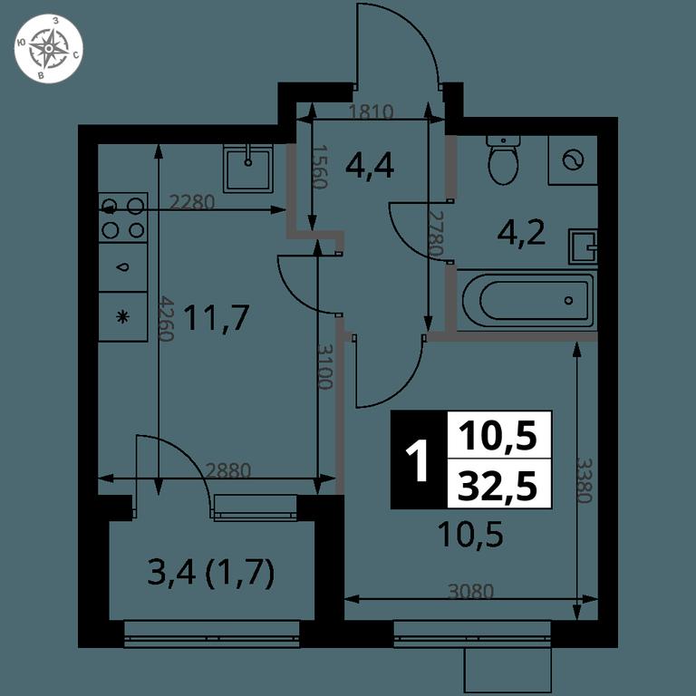 1-BD Apartment Sale, 32.5 sq. m. at 1 Yasenevskij, Kvartal № 24, Mosrentgen Settlement, Moscow, Russia #1 1-BD Apartment Sale, 32.5 sq. m. at 1 Yasenevskij, Kvartal № 24, Mosrentgen Settlement, Moscow, Russia #1
